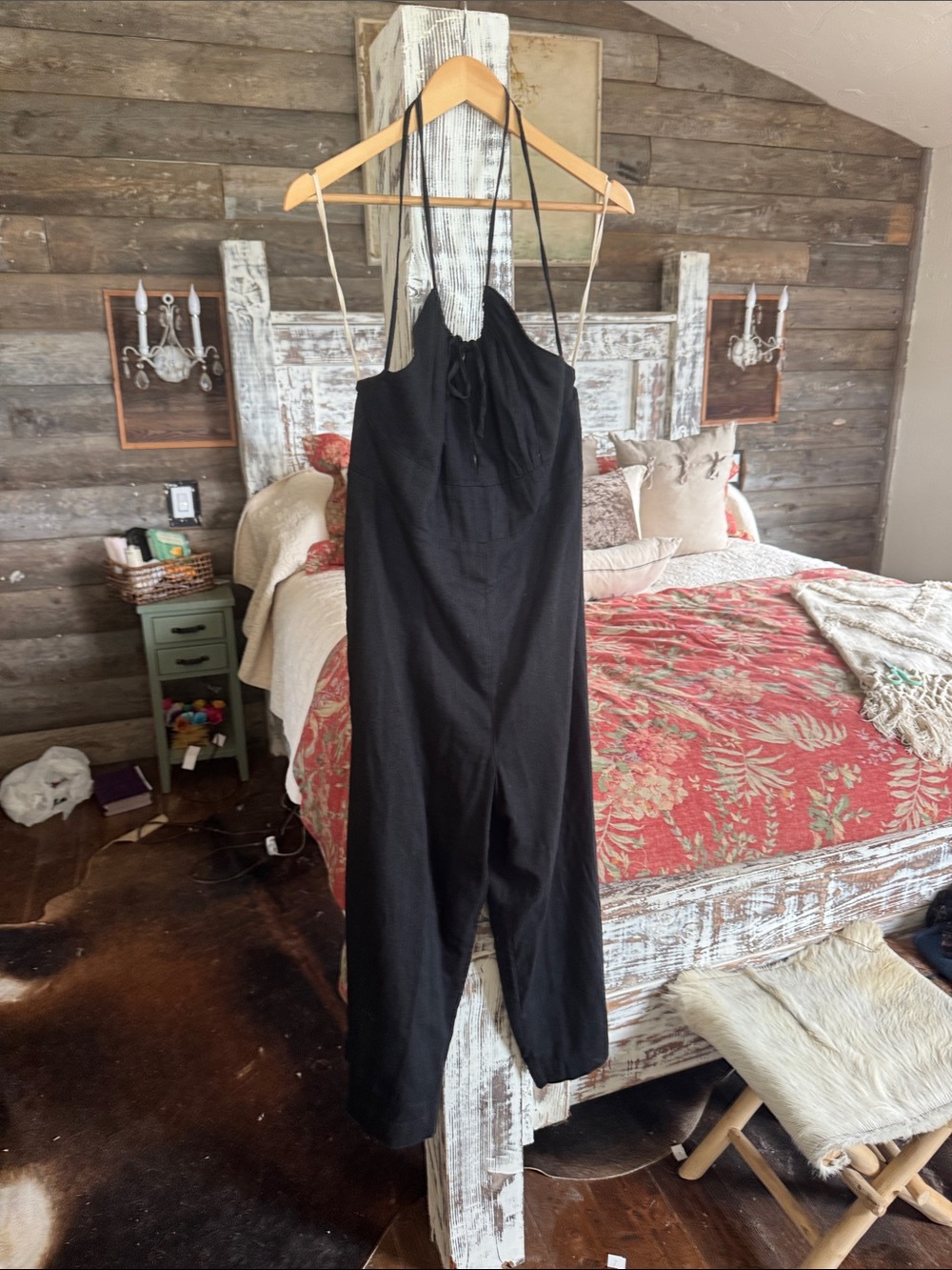 Free People Black Strappy Halter Jumpsuit